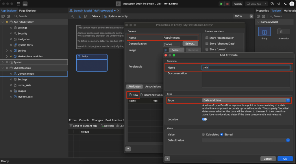 A screen showing Mendix.