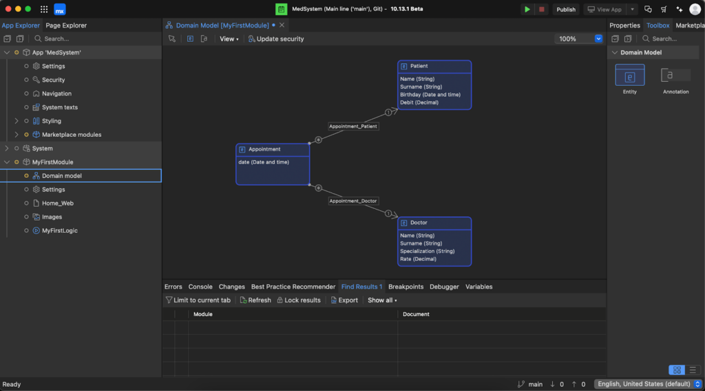 A screen showing Mendix.