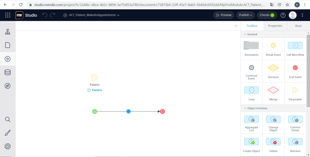 A screen showing creation of microflows. #3