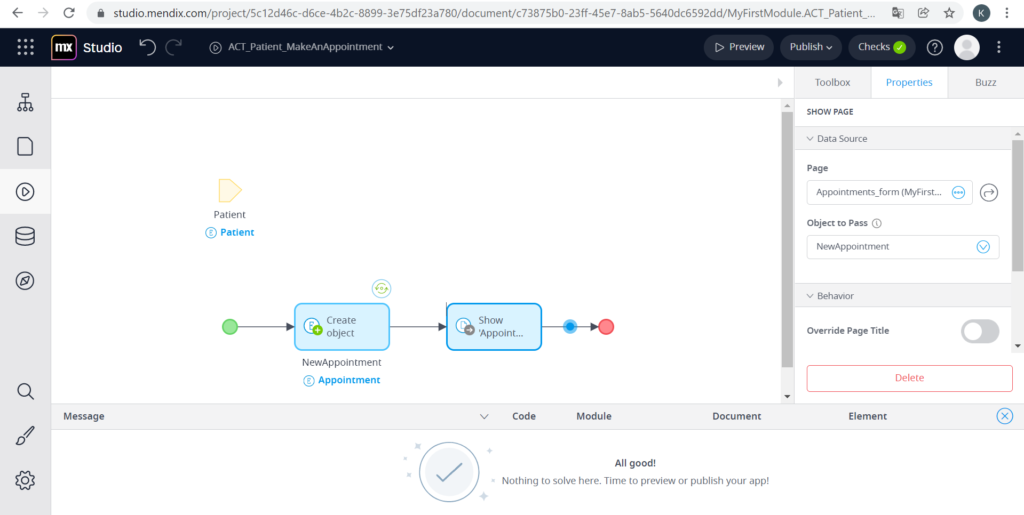 A screen showing creation of microflows. #7