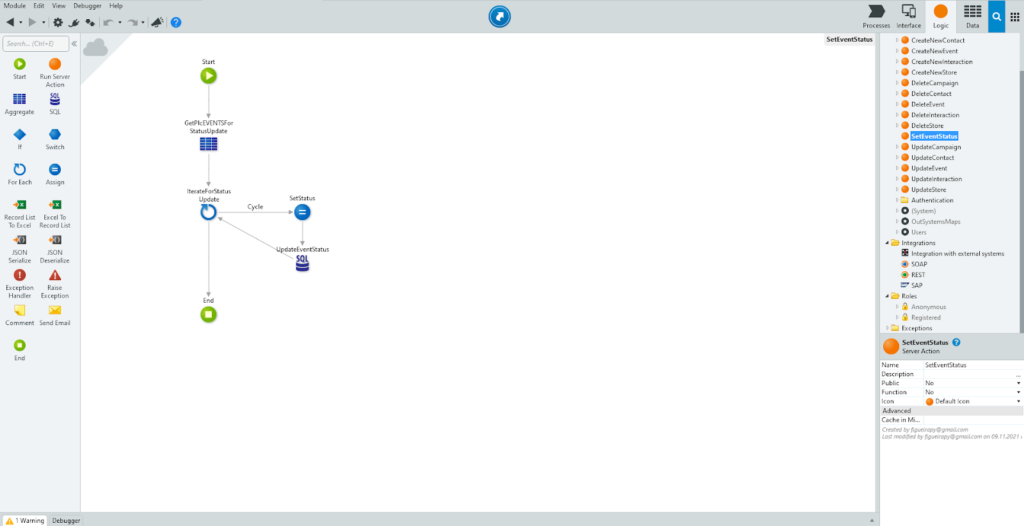 An image showing Loops in OutSystems.