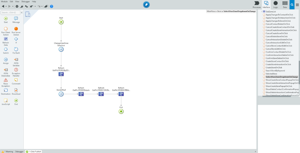 A screen showing how to assign a new region to the Client Variable.