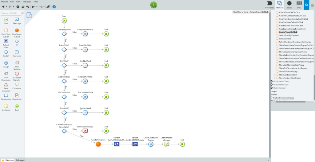 An image showing how to use Screen Action to check the correctness of the entered data.