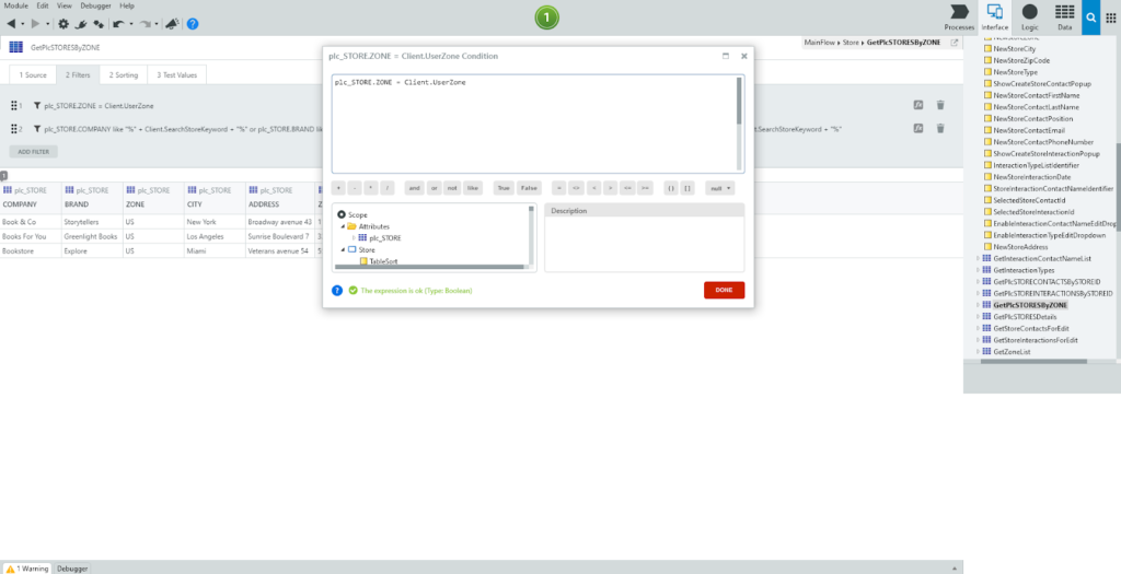 An image showing how to use client variable in an aggregate.