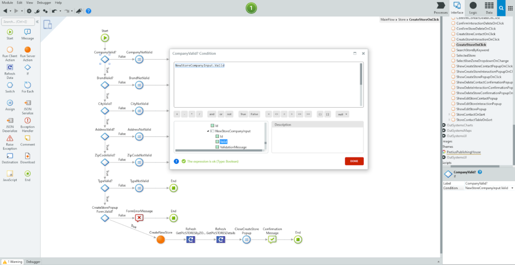 An image showing the built-in validation function.