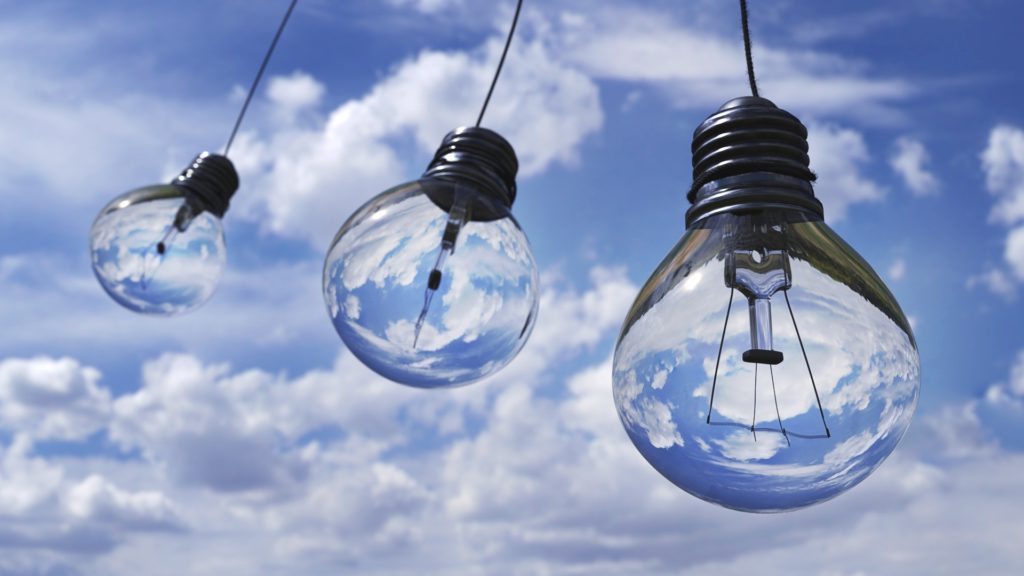 An image showing lightbulbs and clouds.
