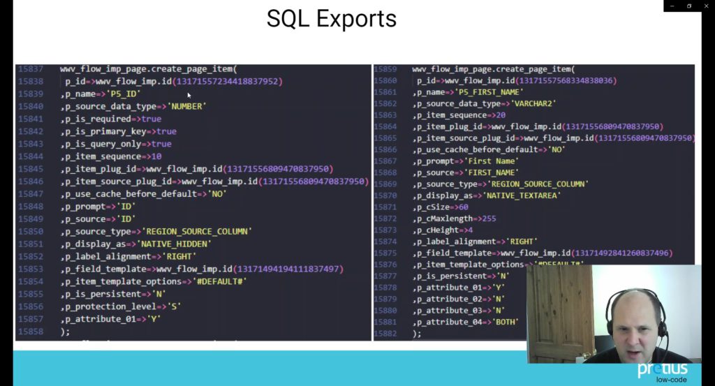 An image showing the SQL exports.