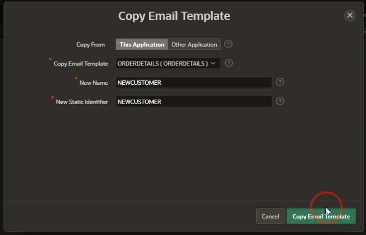 An image showing the copying of e-mail templates.