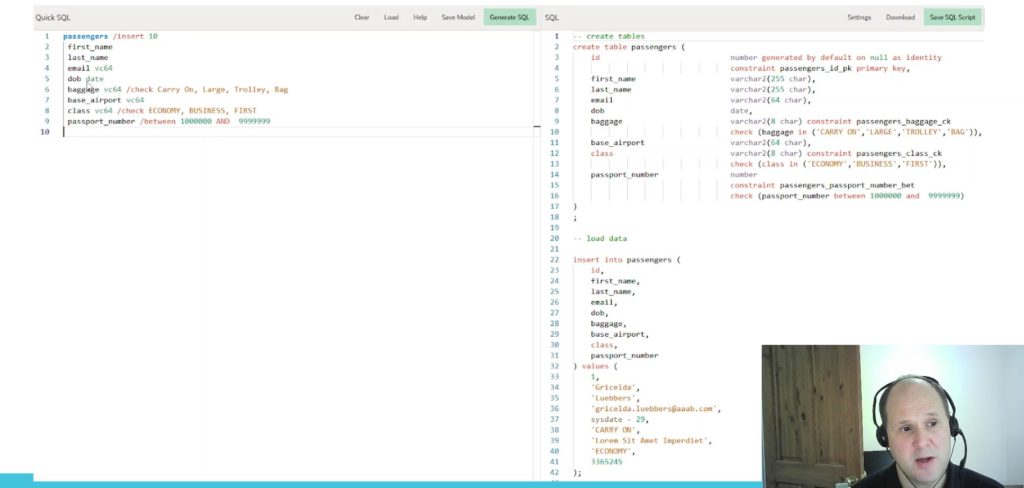 An image showing the Quick SQL string.