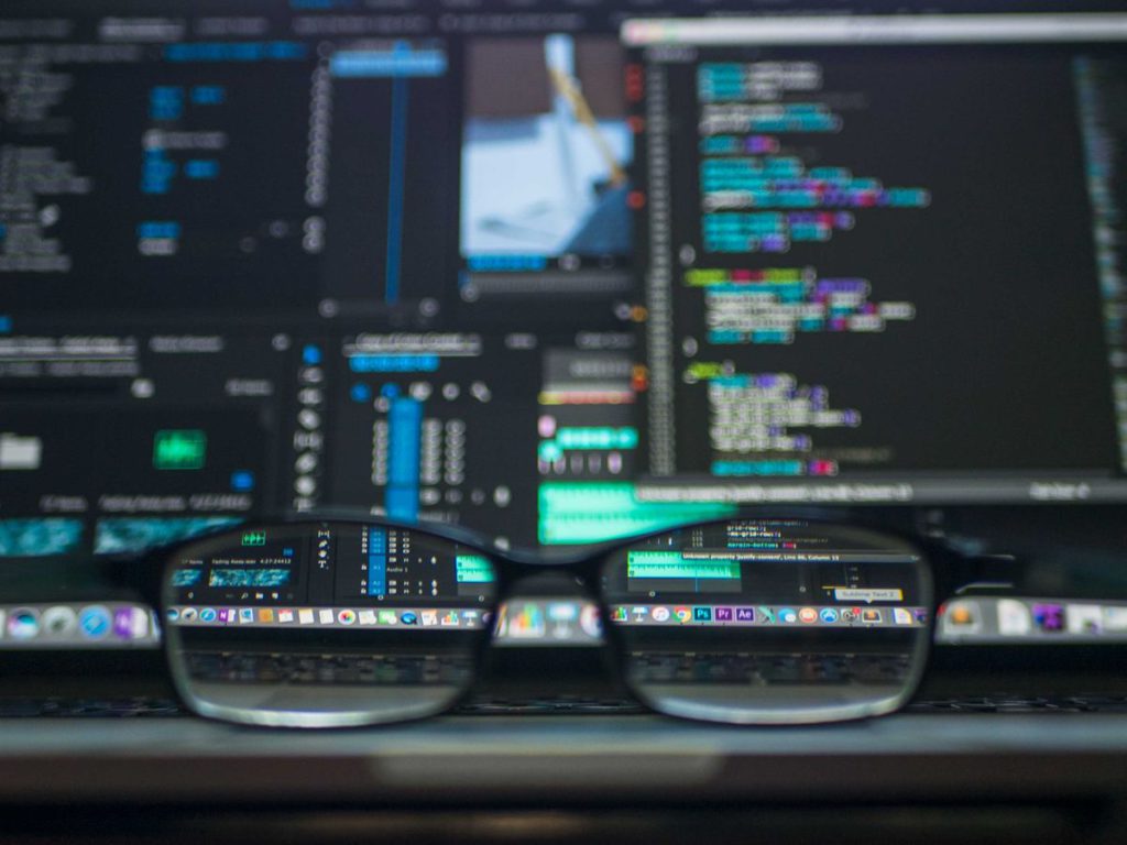 An image showing glasses and monitors.