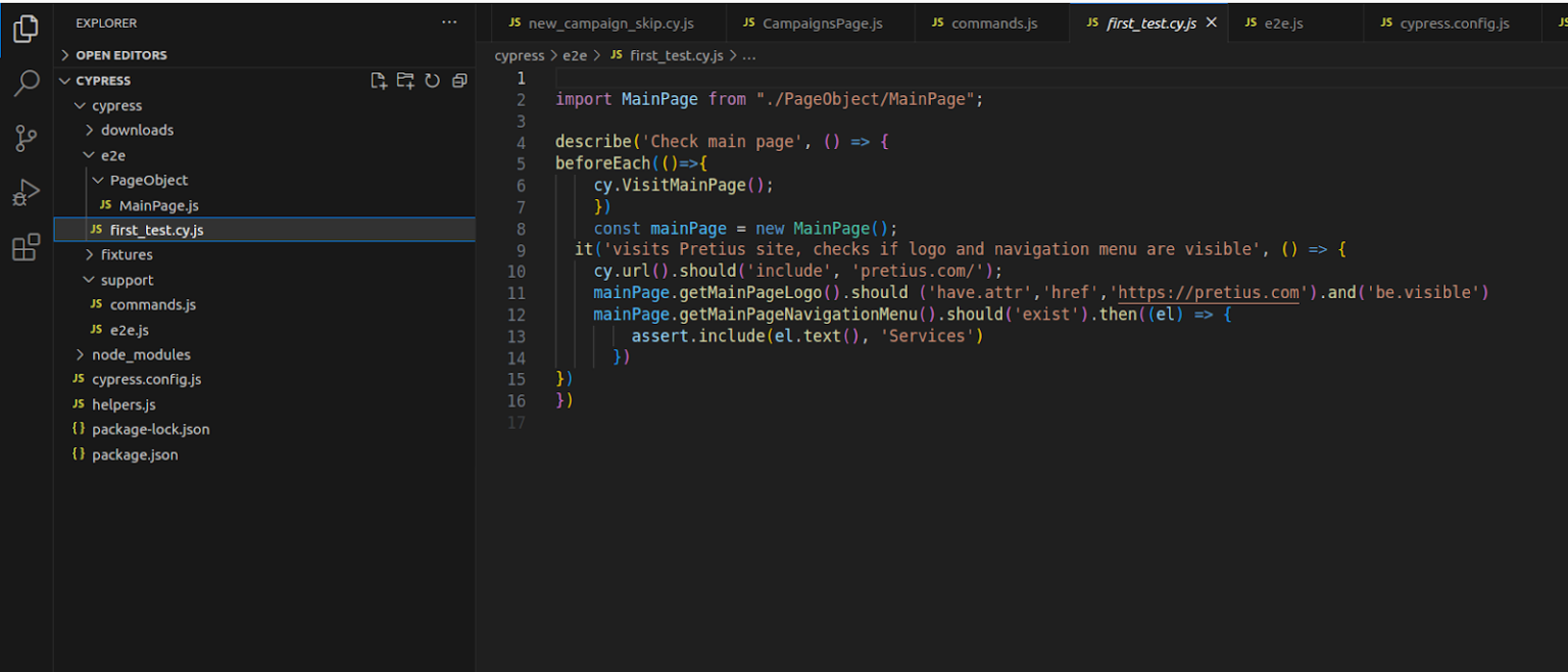 Cypress E2E testing Overview of the essential functions and sample