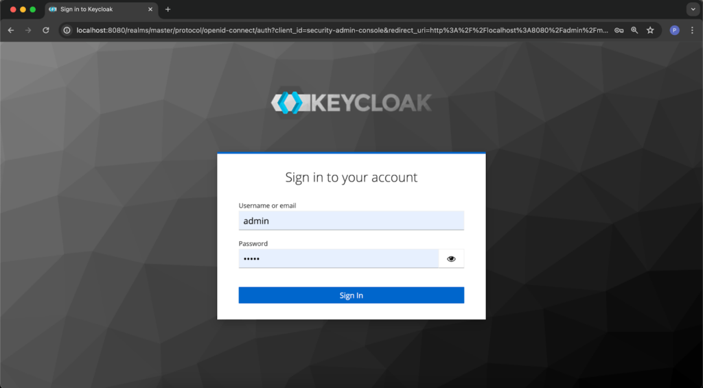 A screenshot showing Keycloak.