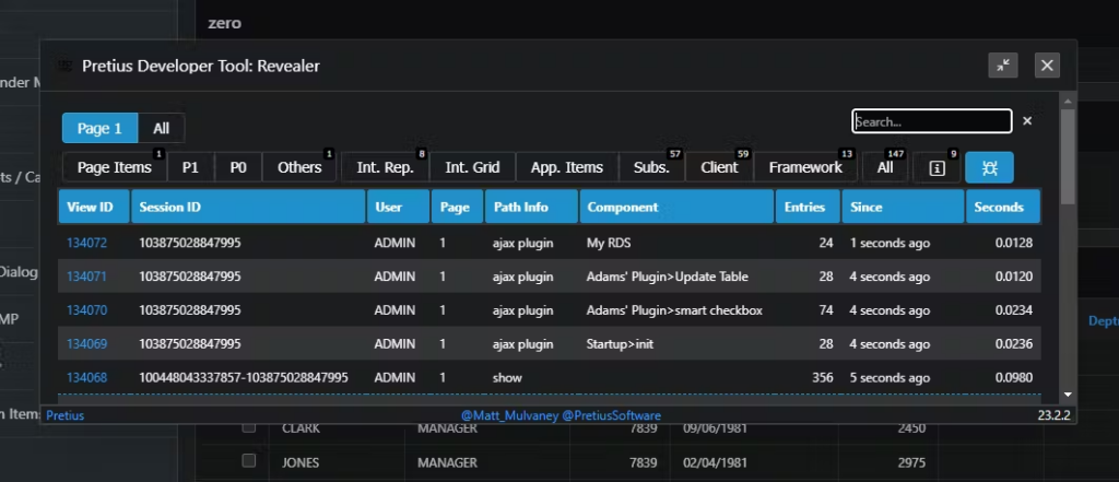 A screenshot showing Pretius Developer Tool.