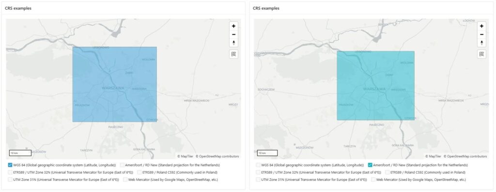 A comparison of two maps.